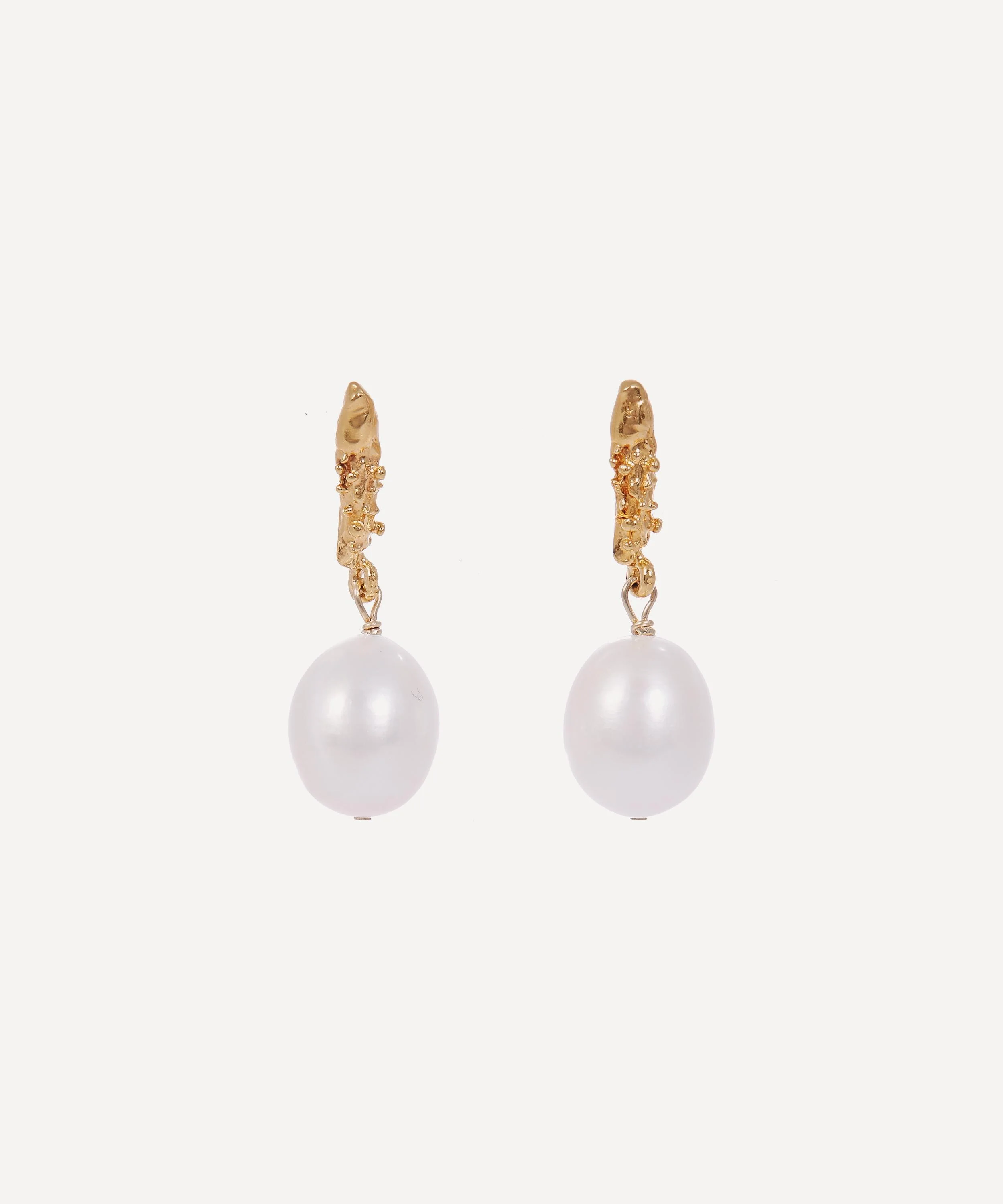 24ct Gold-Plated Bronze Lustre Of The Moon Drop Earrings - 1