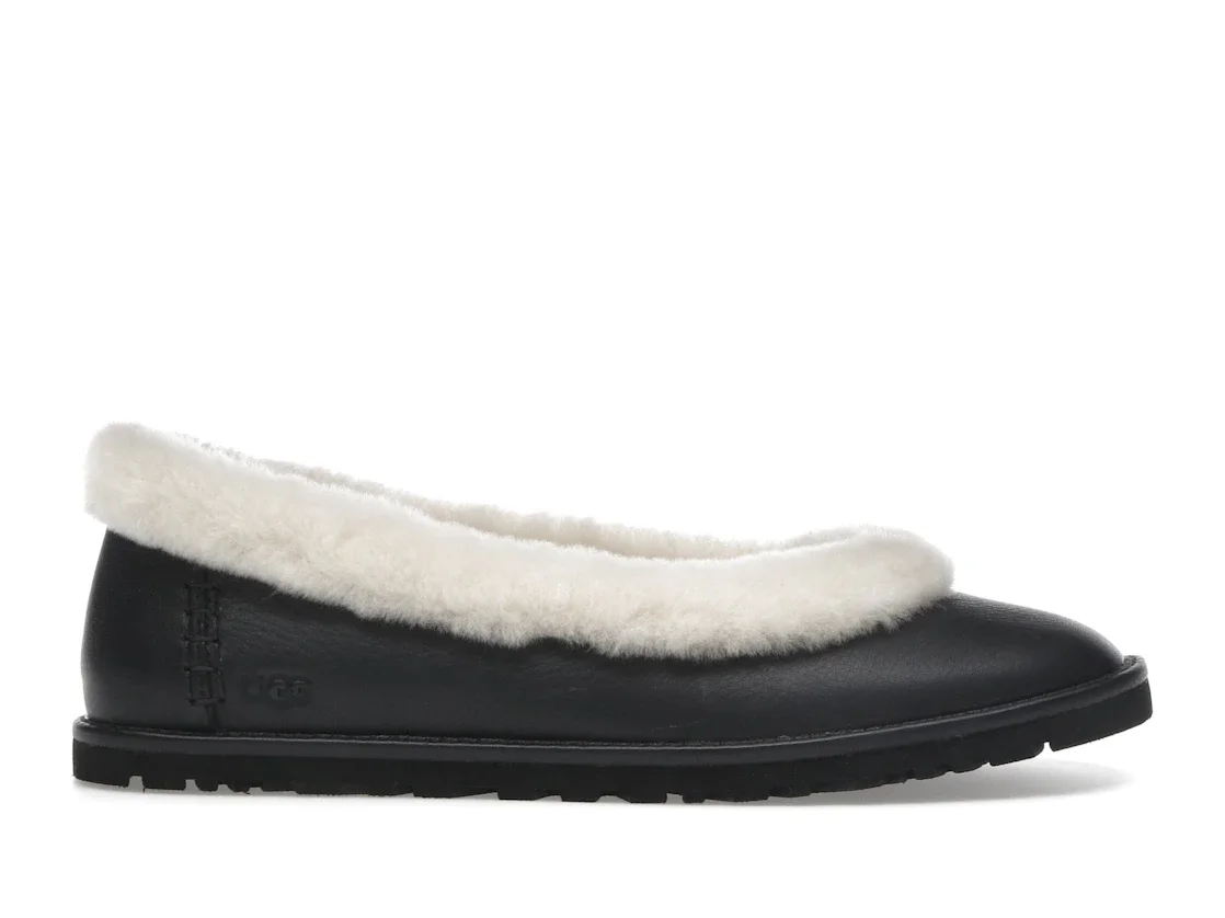 UGG Zora Leather Ballet Flat Black (Women's) - 1
