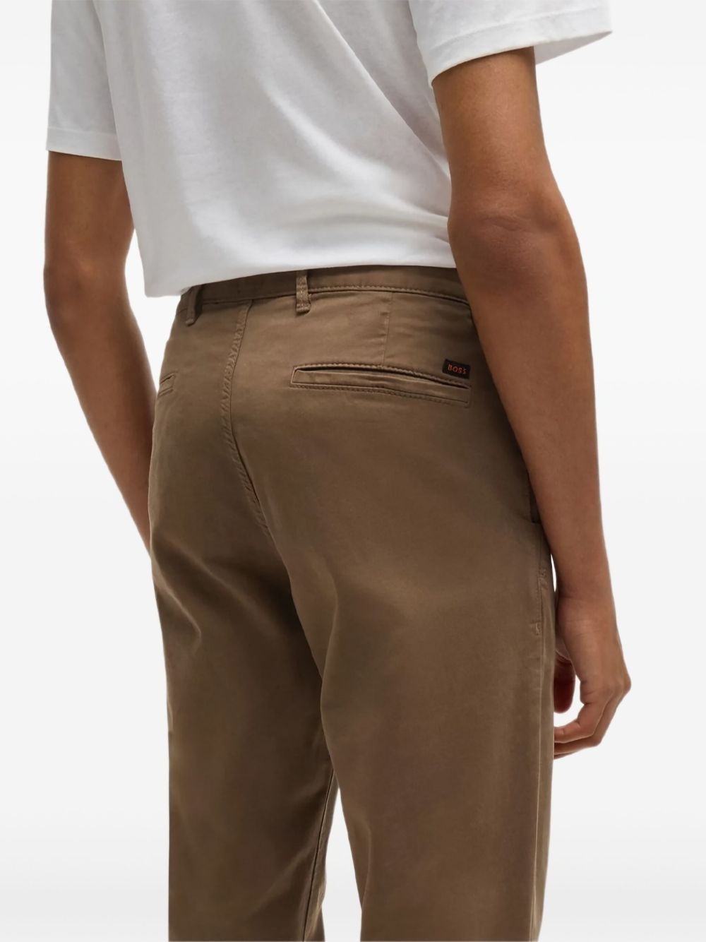 logo-patch chino trousers - 4