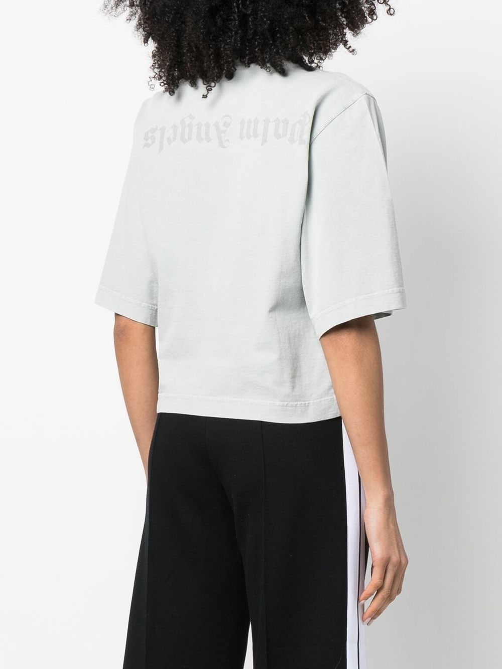 reverse logo-print cropped T-shirt - 4