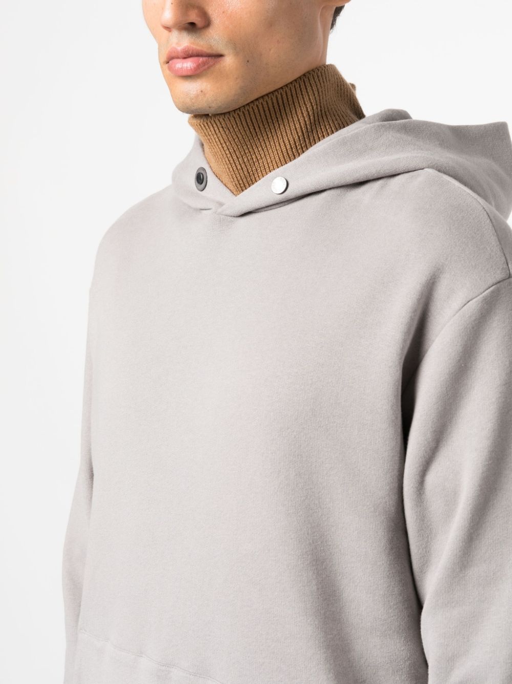 slouchy-hood cotton blend hoodie - 5