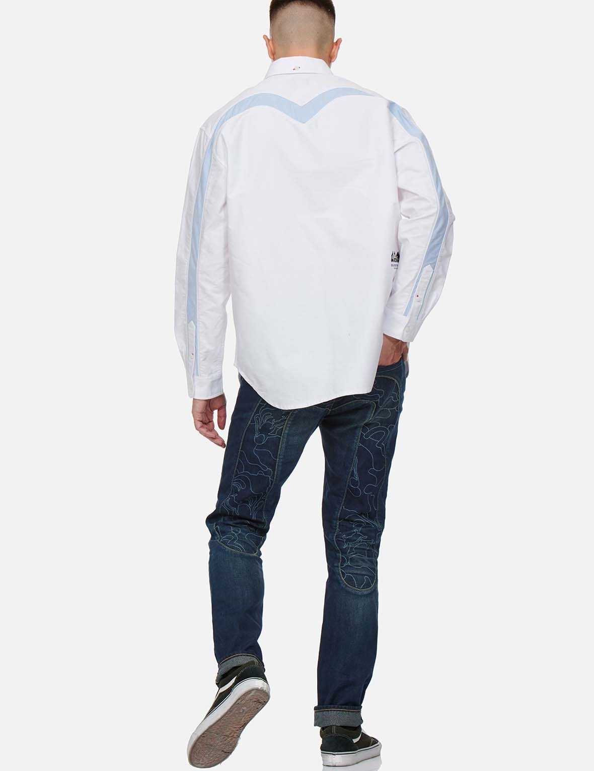 DISCHARGED CAMOUFLAGE DAICOCK INSERT SLIM STRAIGHT FIT JEANS #2010 - 3