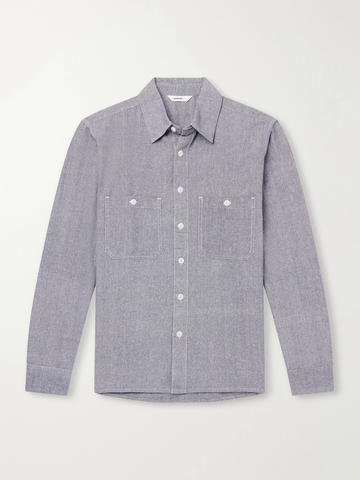 Utility Cotton and Silk-Blend Chambray Shirt - 1