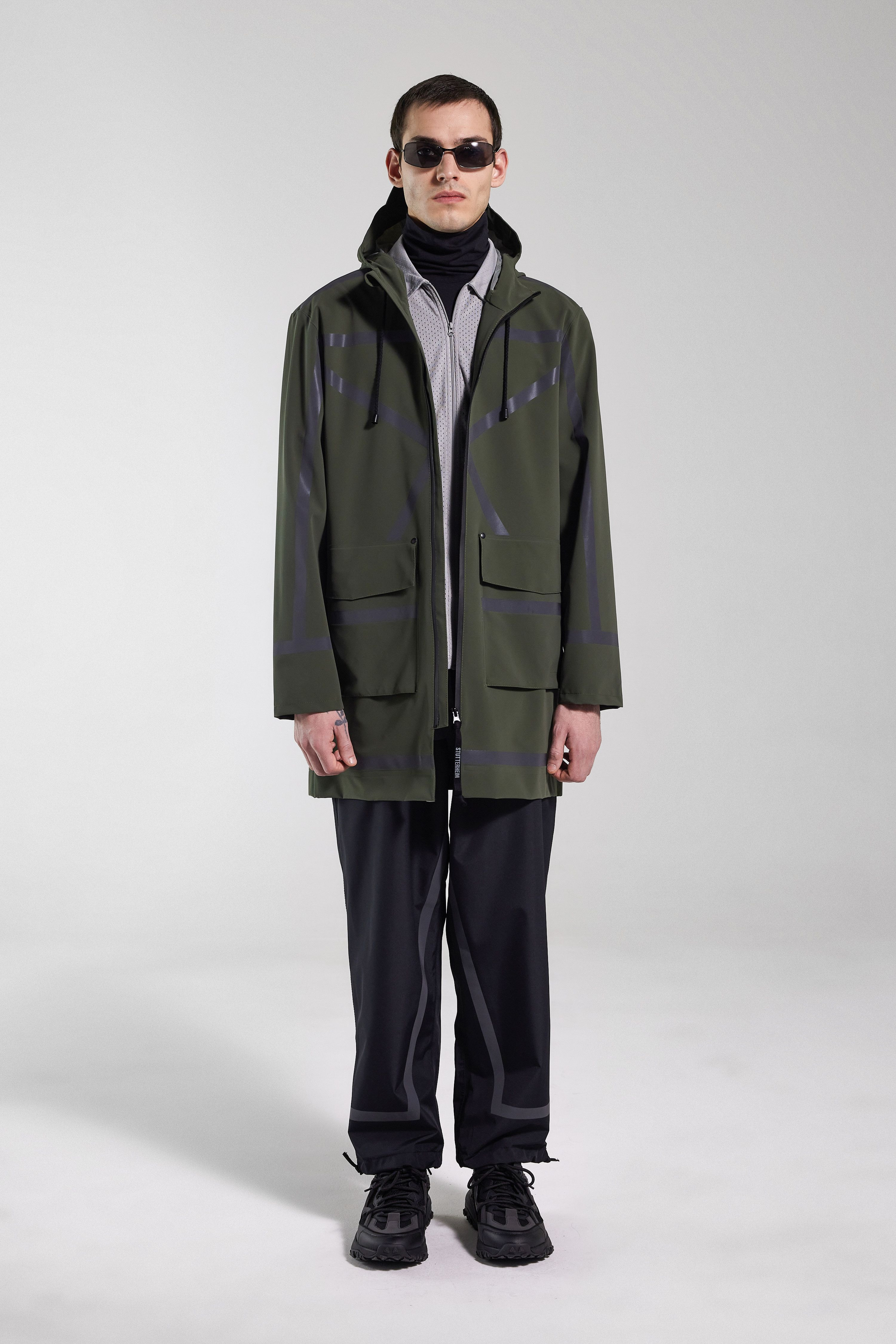 Stockholm Tape Matte Raincoat Green - 2
