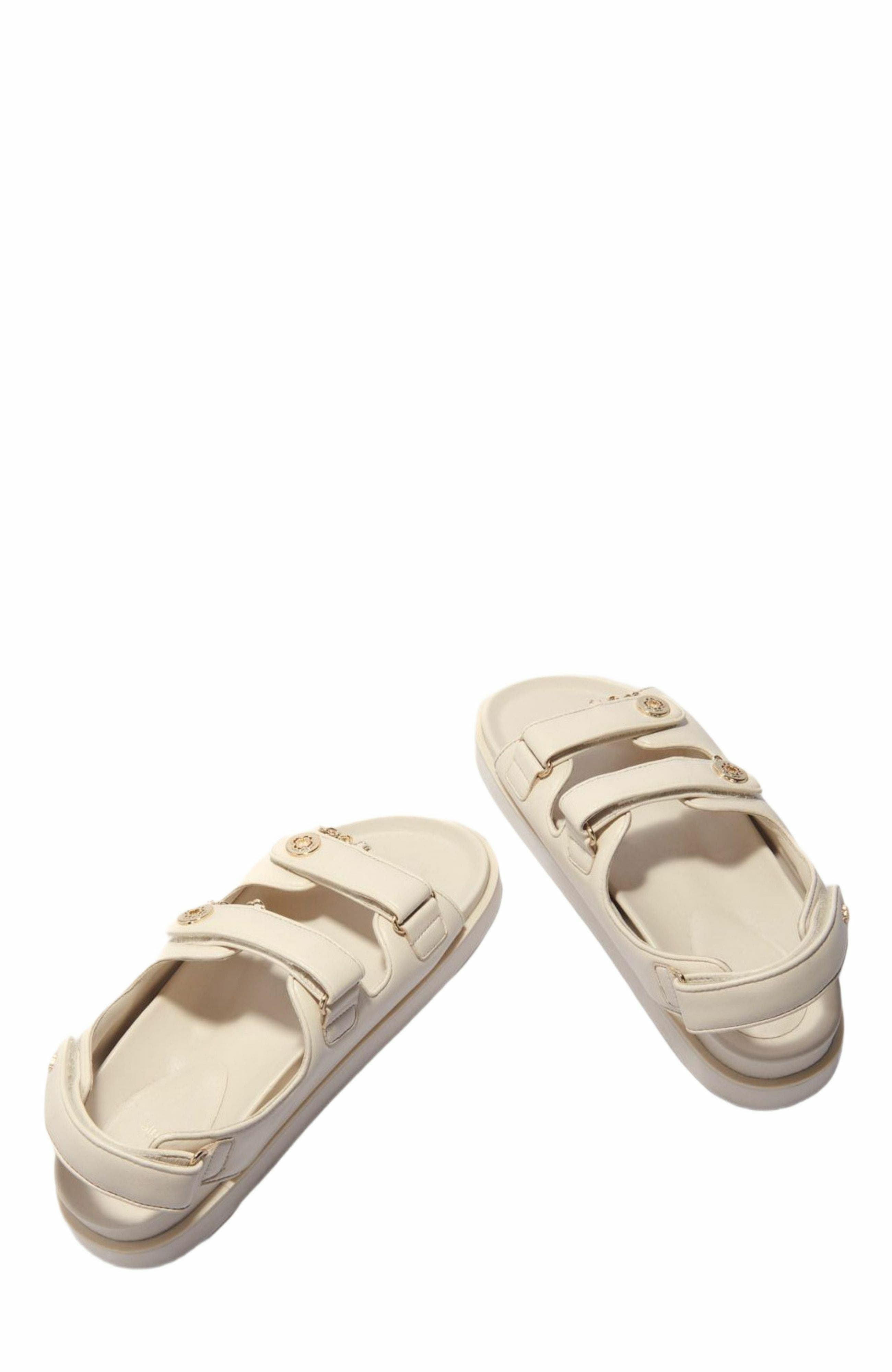 maje Flat leather sandals in Ecru at Nordstrom - 2