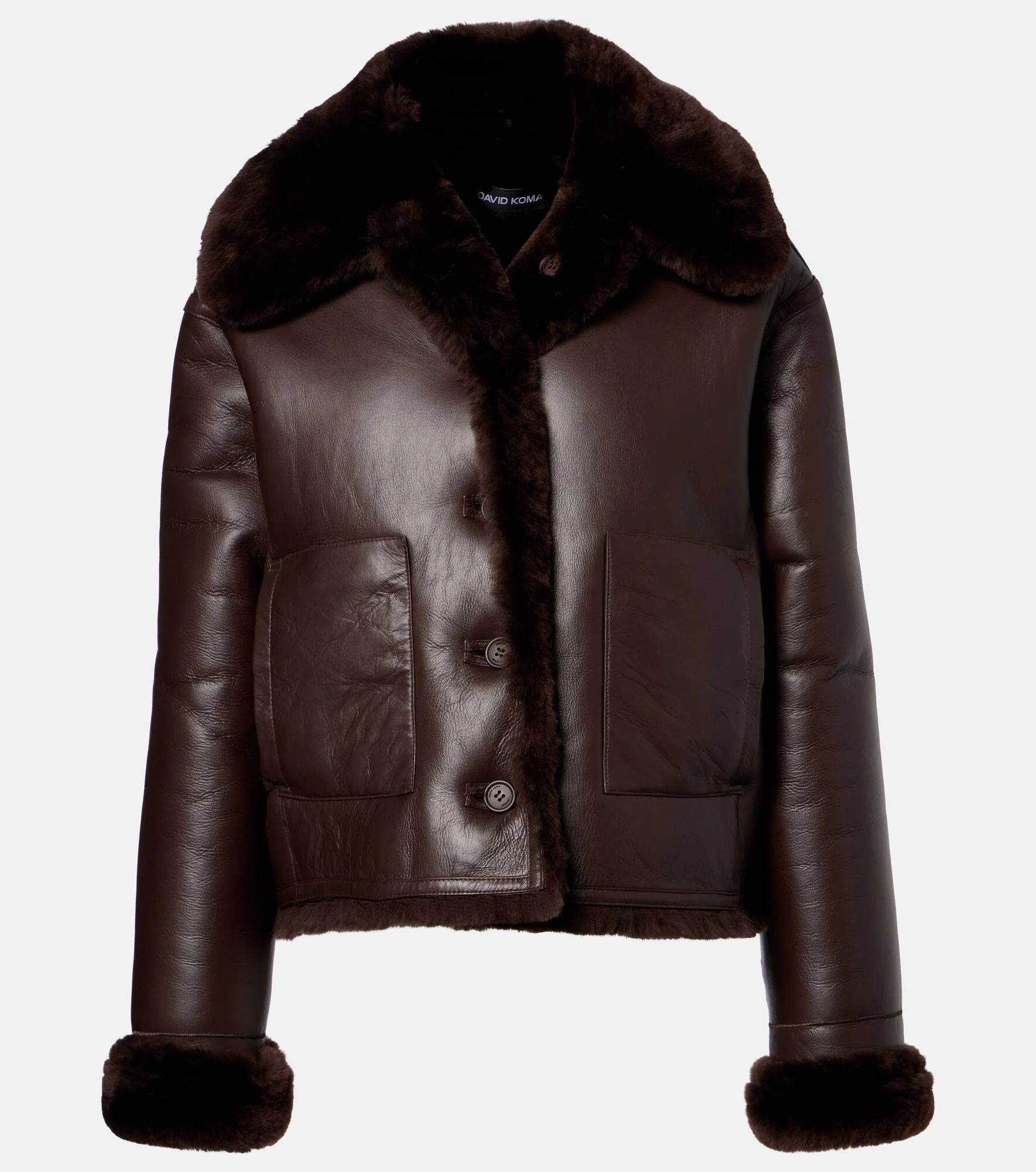 Reversible shearling and leather jacket - 1