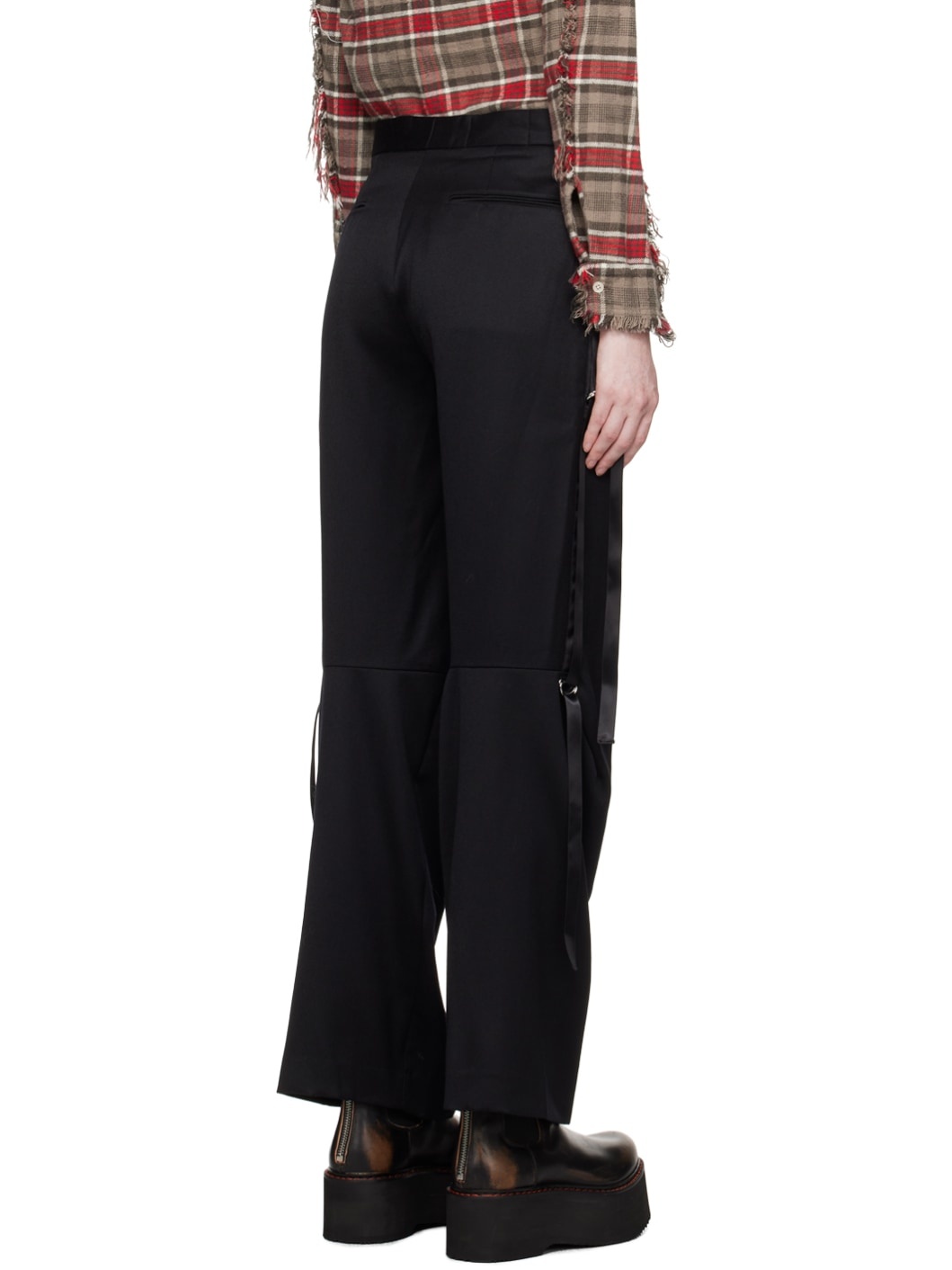 Black Pleated Cargo Pants - 3