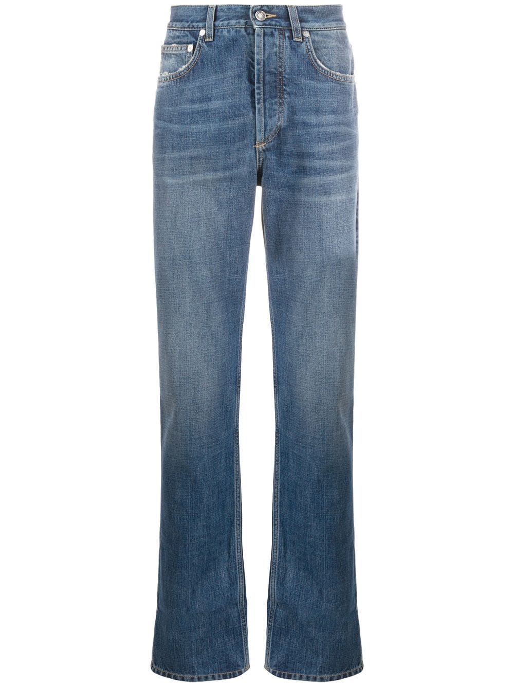 mild stonewashed straight jeans - 1