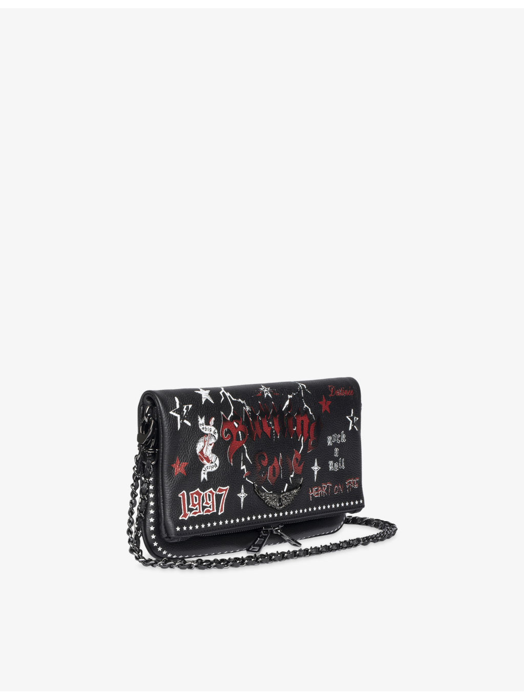 Rock Punch Leather Clutch Bag - 5