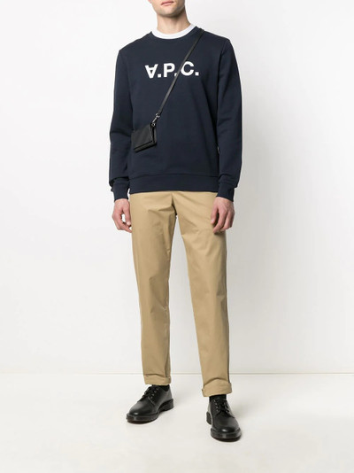 A.P.C. logo-print round neck sweatshirt outlook