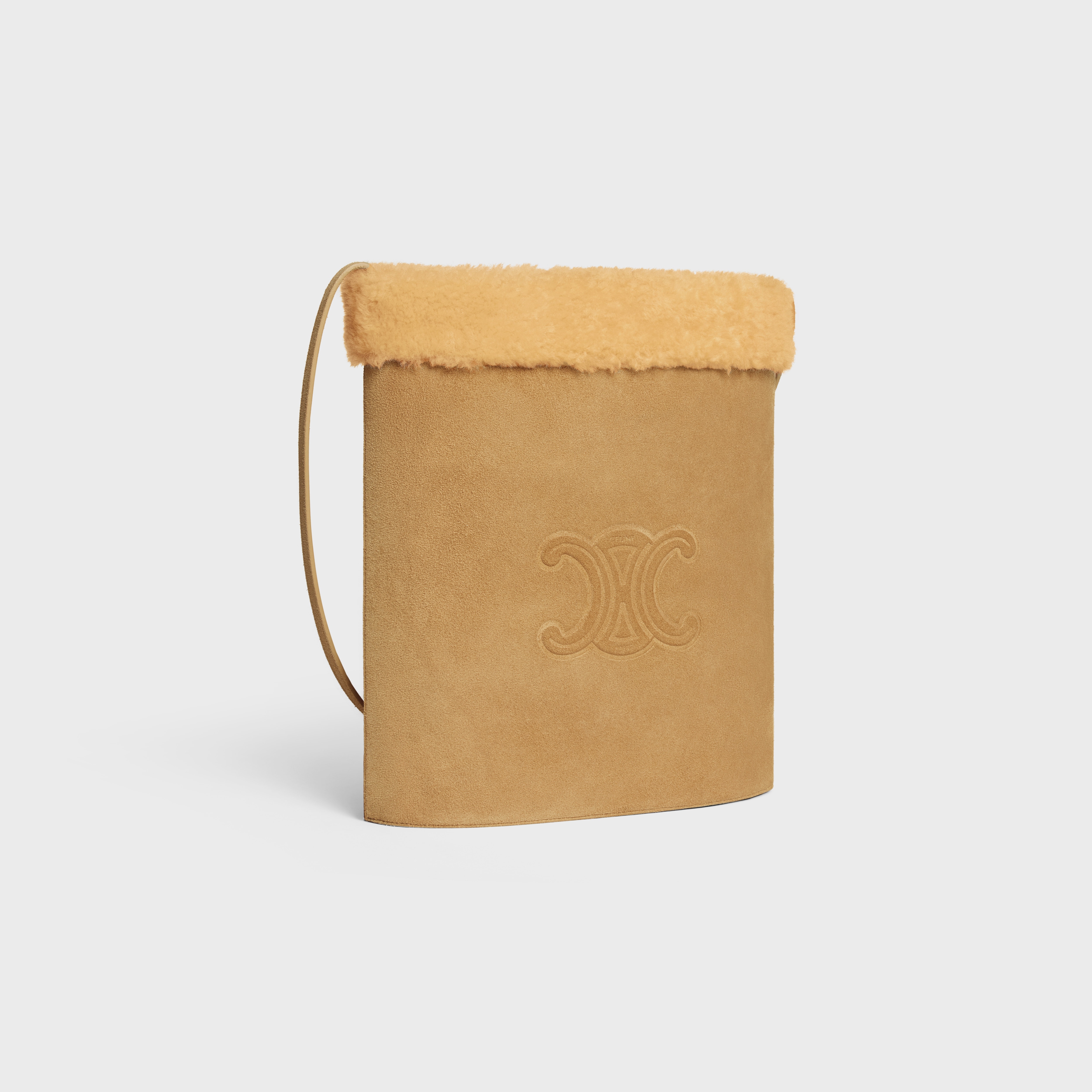 BUCKET in SUEDE CALFSKIN AND SHEARLING - 2