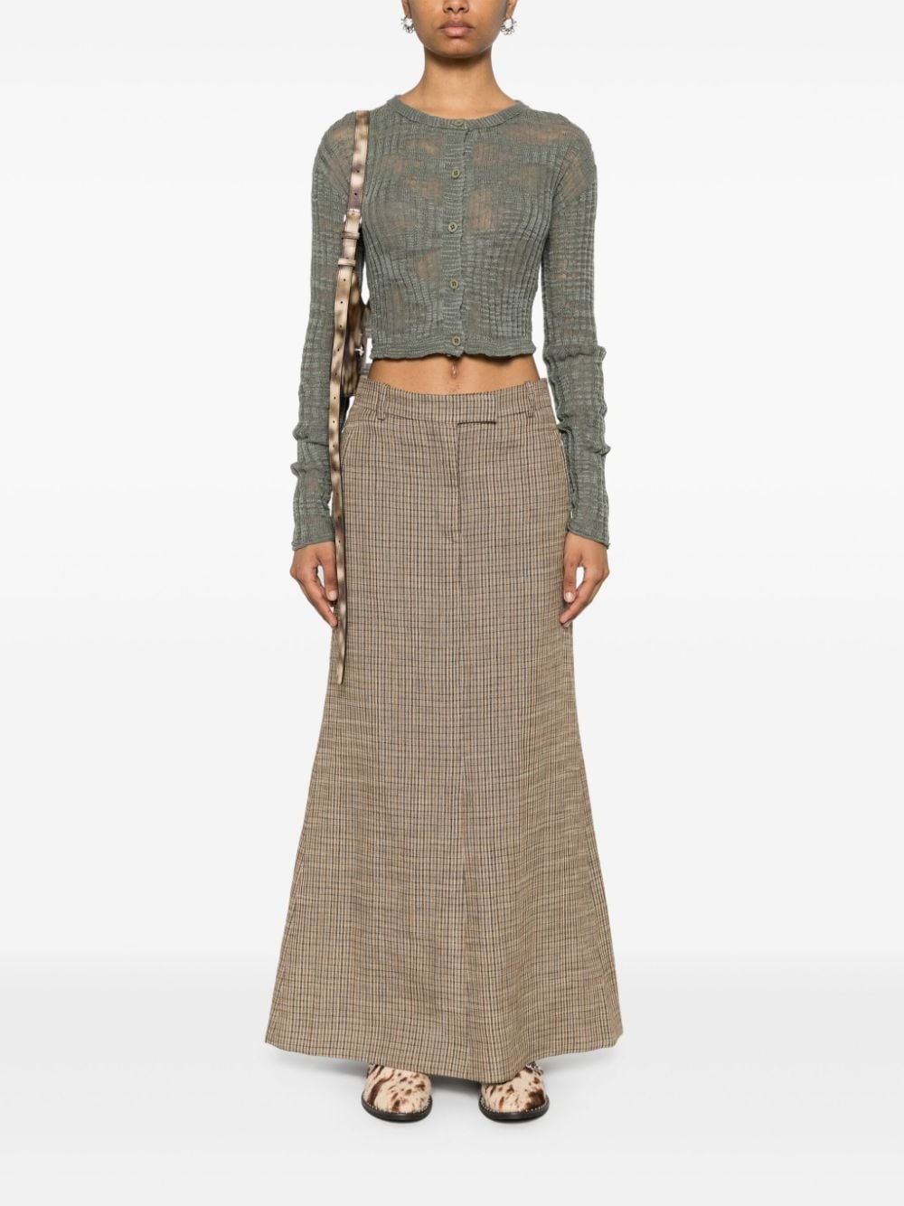 ribbed semi-sheer cardigan - 2