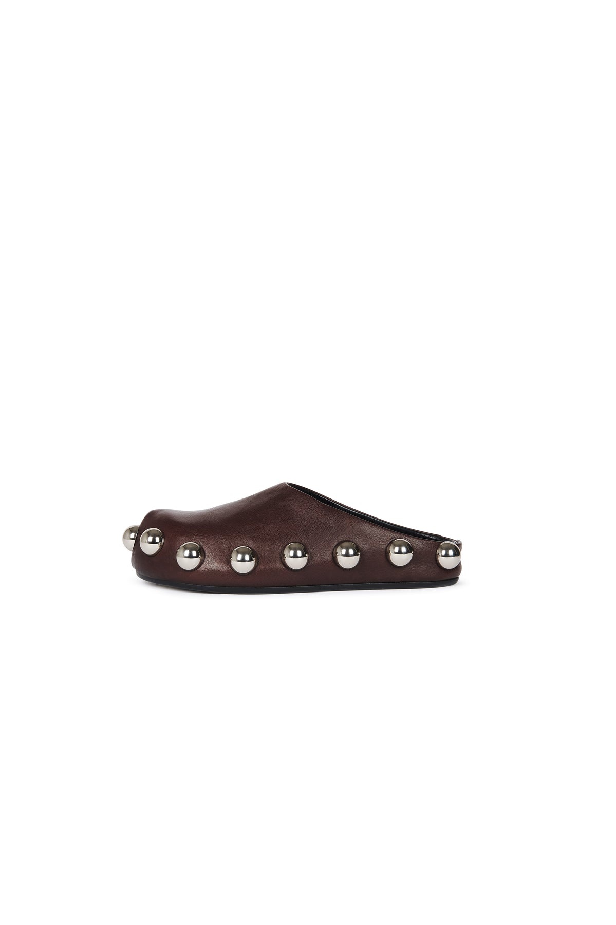 GABI CLOG WITH EXAGGERATED STUDS BROWN SILVER - 1