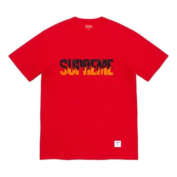 Supreme FW19 Week 1 Flame S/S Top logo Short Sleeve Unisex Red SUP-FW19-025 - 1