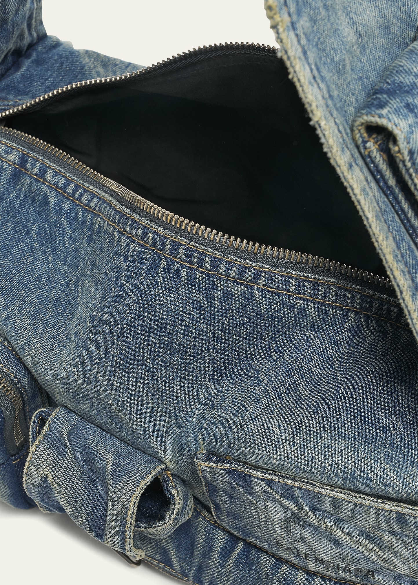 Superbusy Sling Washed Denim Shoulder Bag - 4