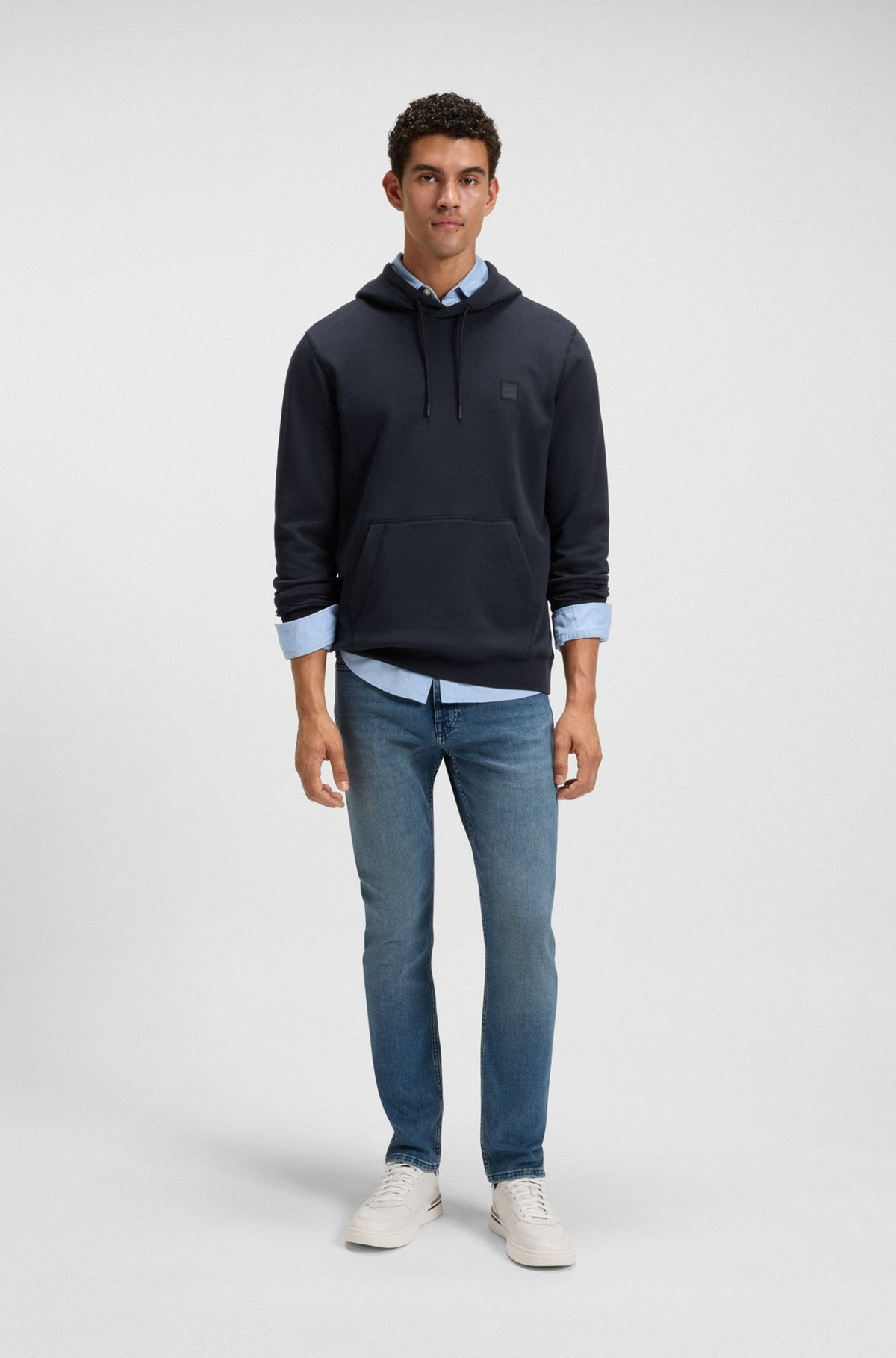 REGULAR-FIT HOODIE IN COTTON TERRY WITH LOGO PATCH - 4