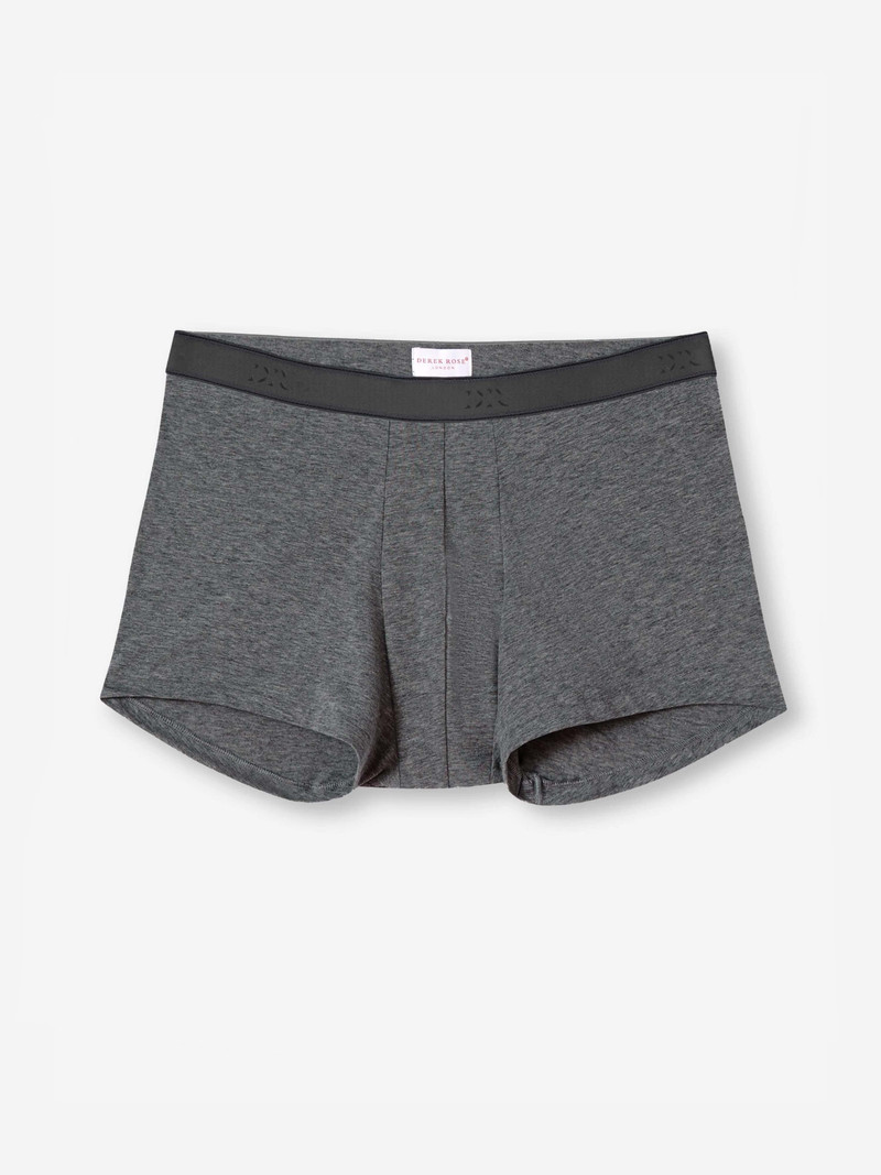 Derek Rose Men's Boxer Briefs Jack Pima Cotton Stretch Charcoal outlook