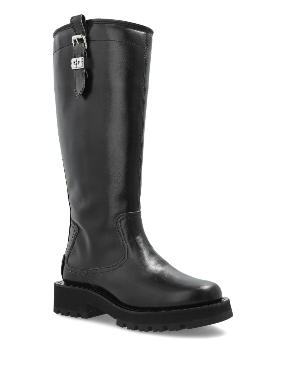 buckle-detail zipped knee-high boots - 2