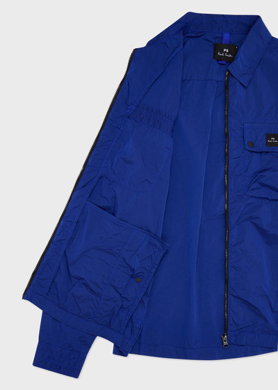 Paul Smith Cobalt Blue Recycled-Nylon Zip Shirt Jacket outlook