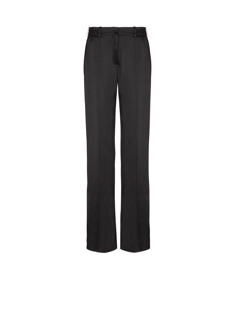 Straight-leg tailored satin trousers 1