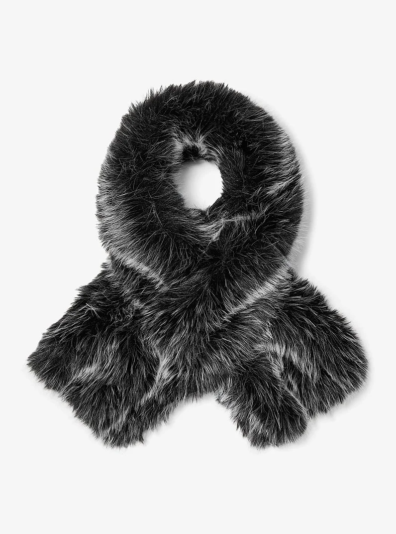 Faux Fur and Wool Scarf - 1