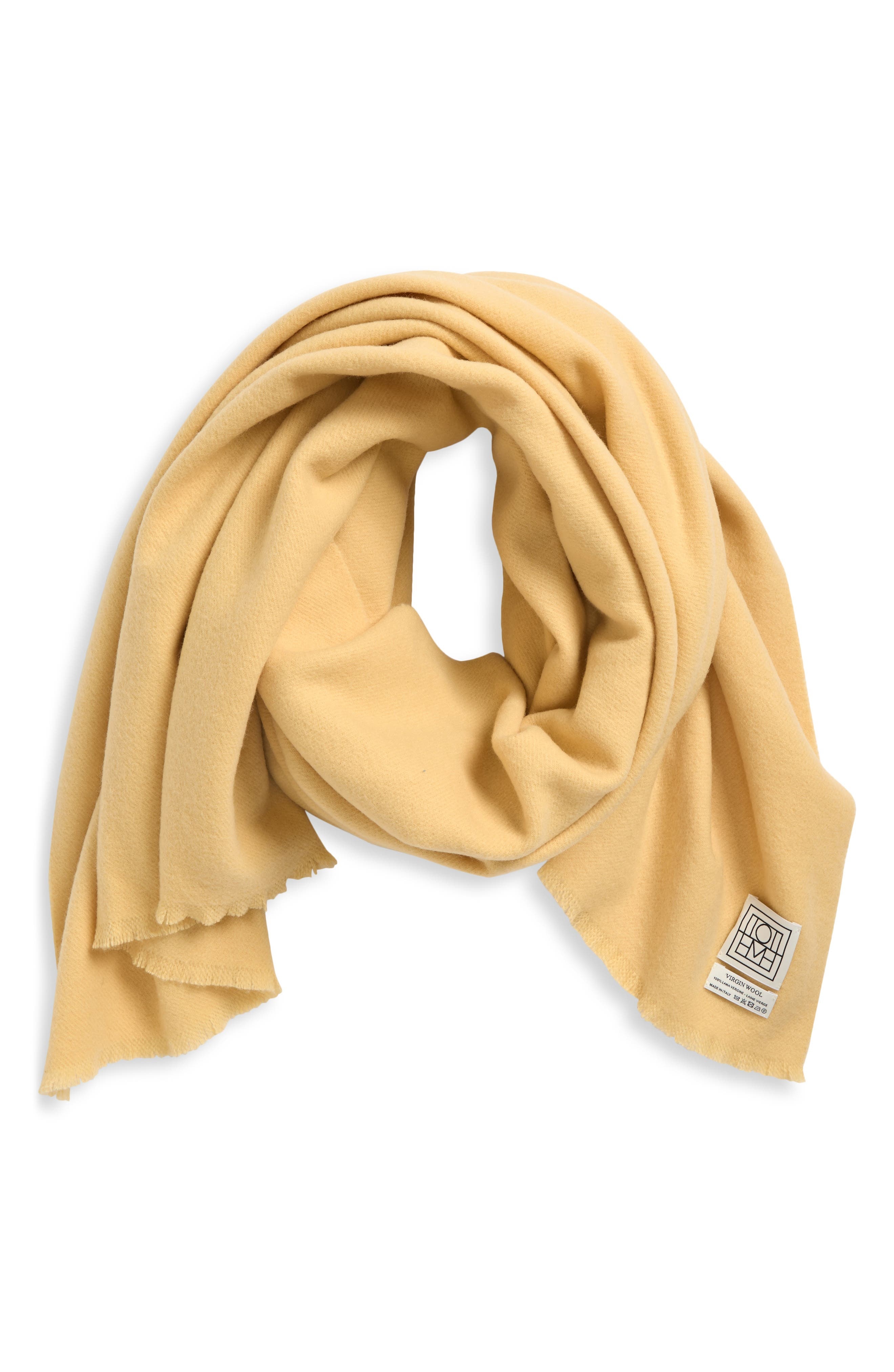TOTEME Classic Wide Virgin Wool Scarf in Soft Yellow at Nordstrom - 3
