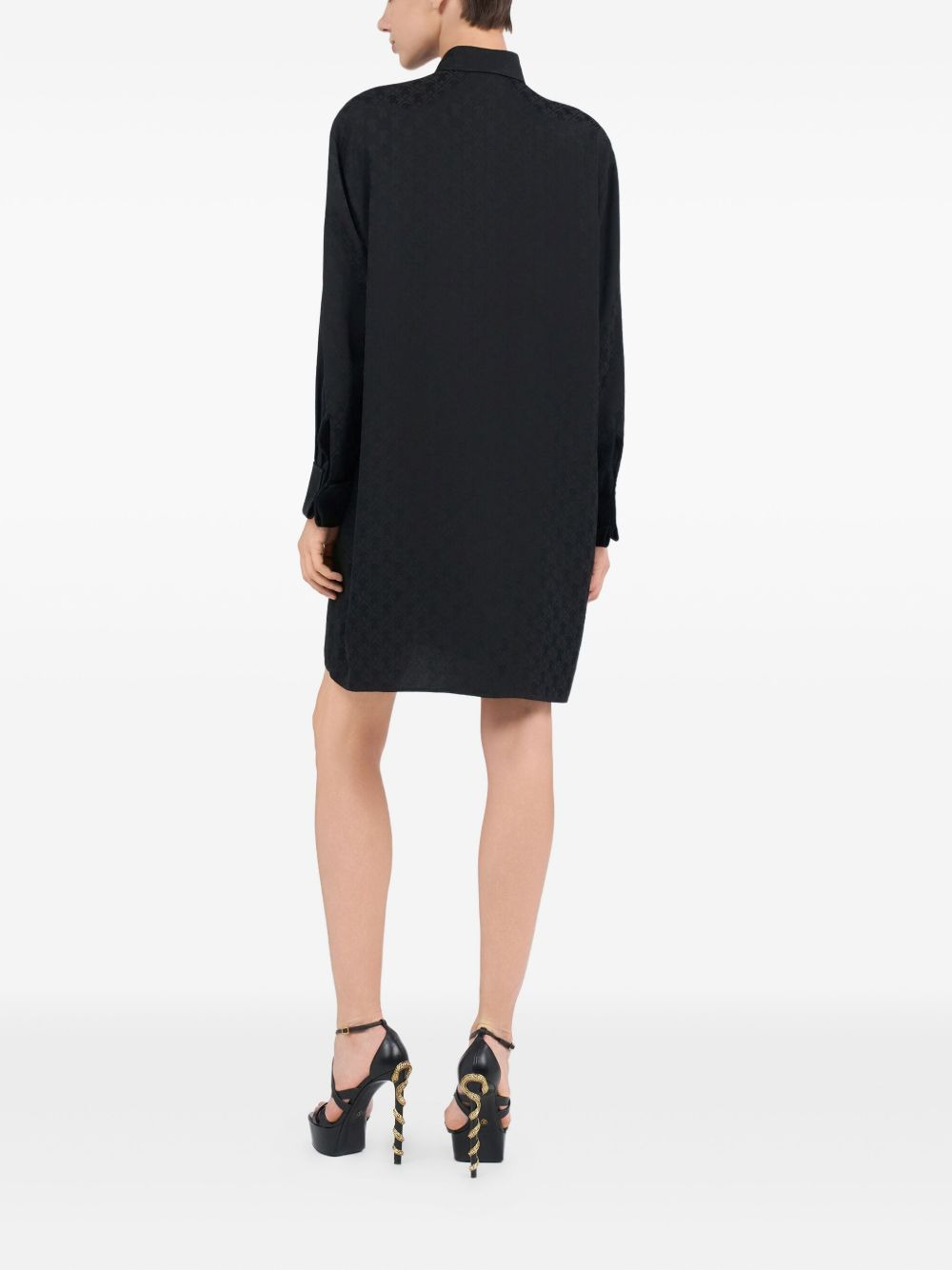long-sleeve shirt dress - 4