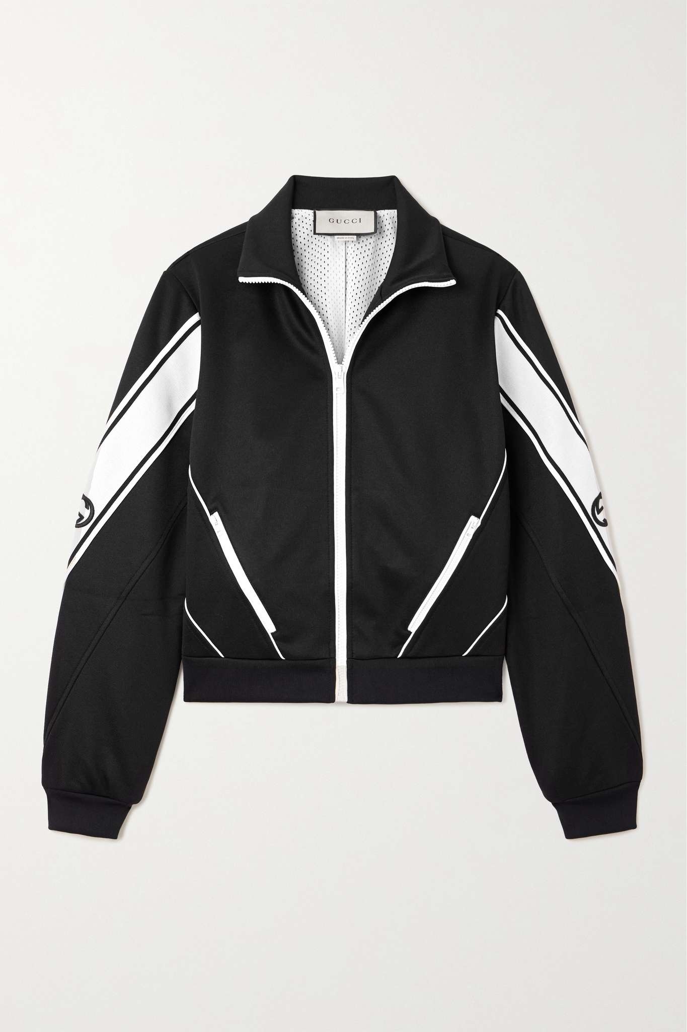 Embroidered webbing-trimmed jersey jacket - 1