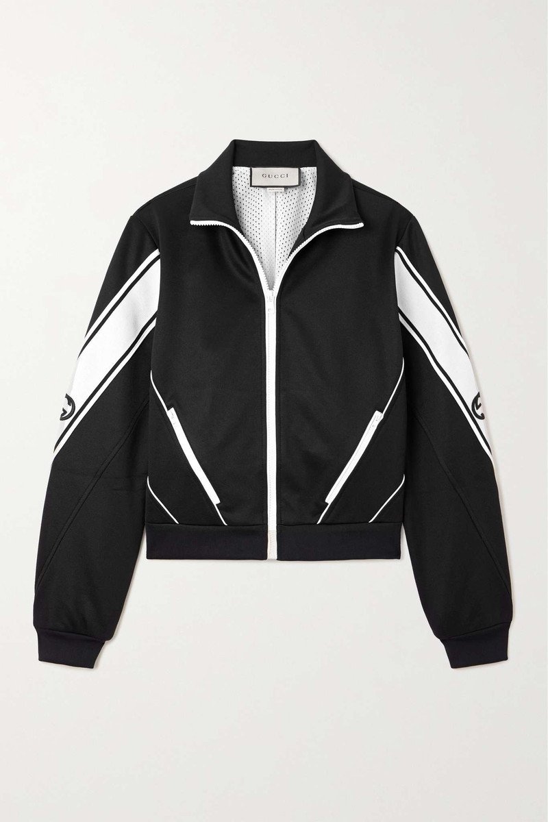 Embroidered webbing-trimmed jersey jacket 1