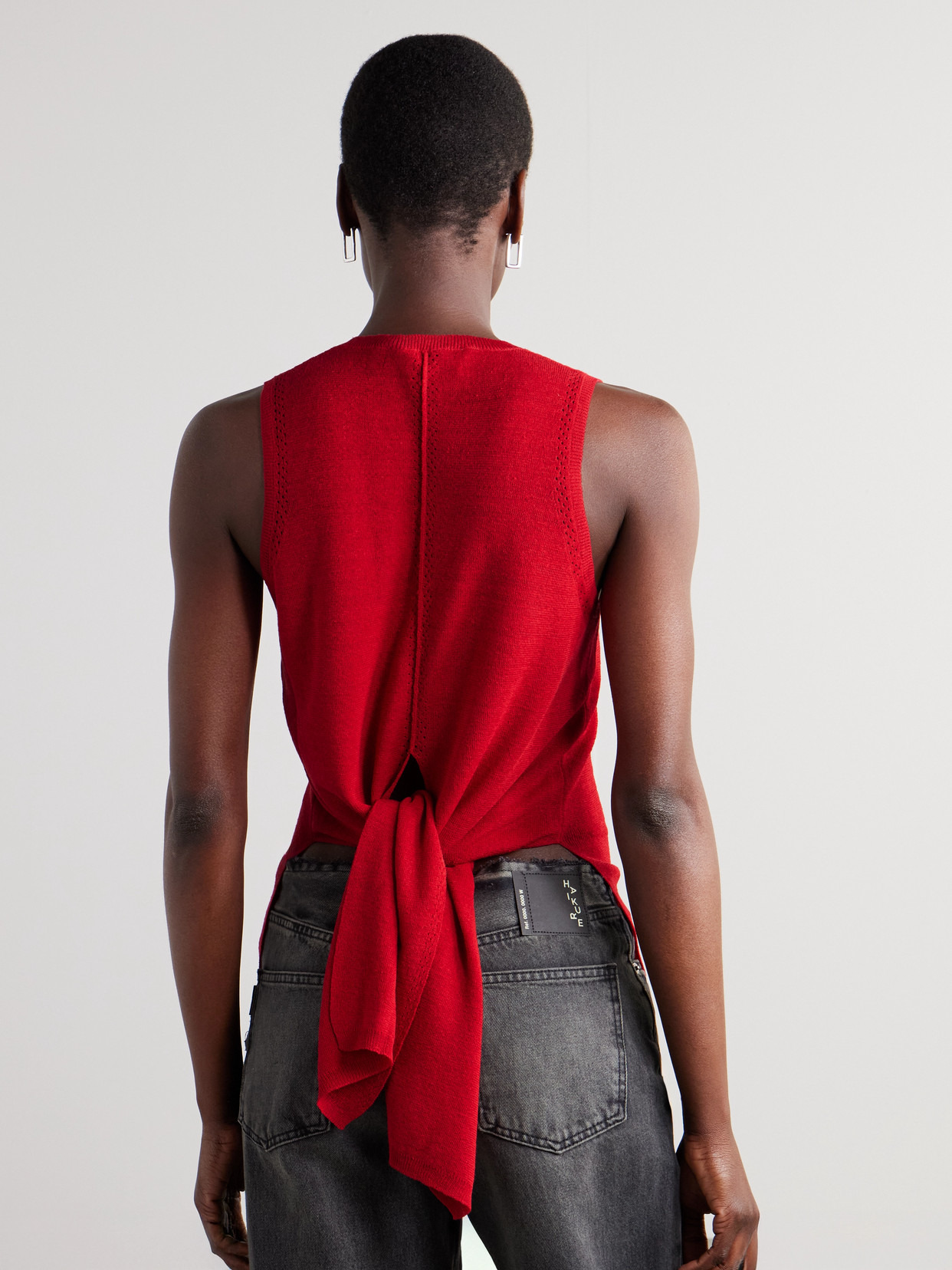 Heyde Draped Pointelle-trimmed Linen-blend Tank - 3