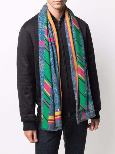 Etro paisley silk-cashmere blend scarf outlook