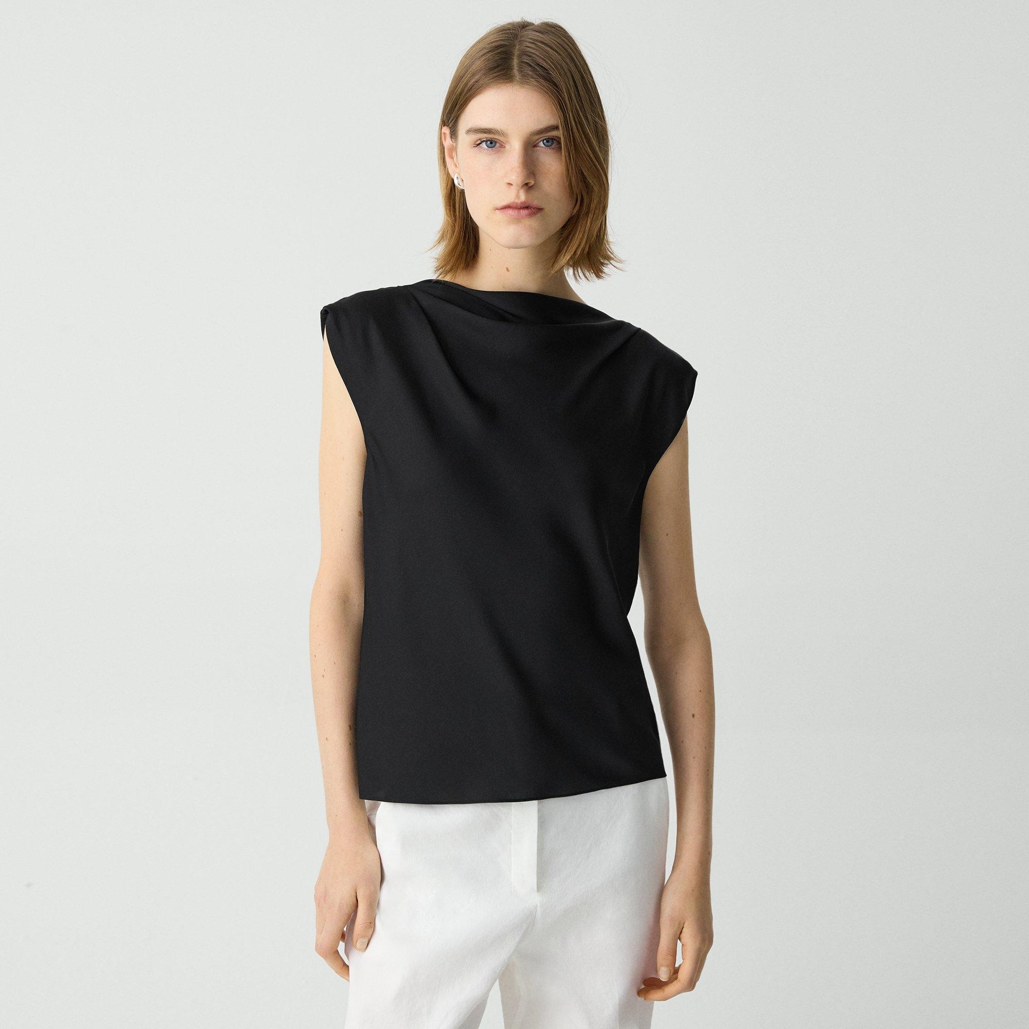 Cowl Neck Top in Silk Georgette - 2