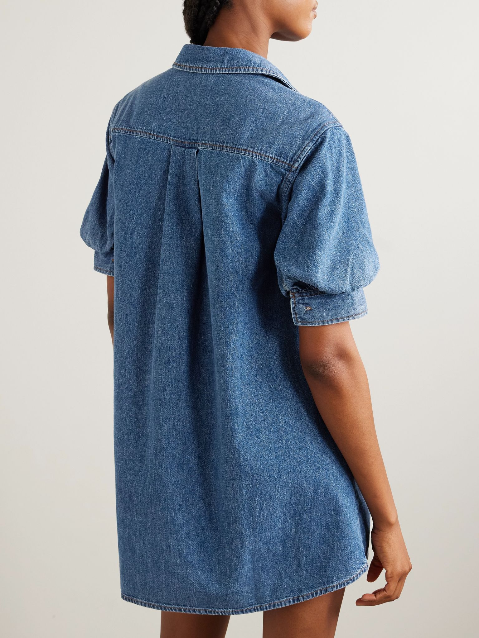 The Play denim mini shirt dress Dark denim - 4