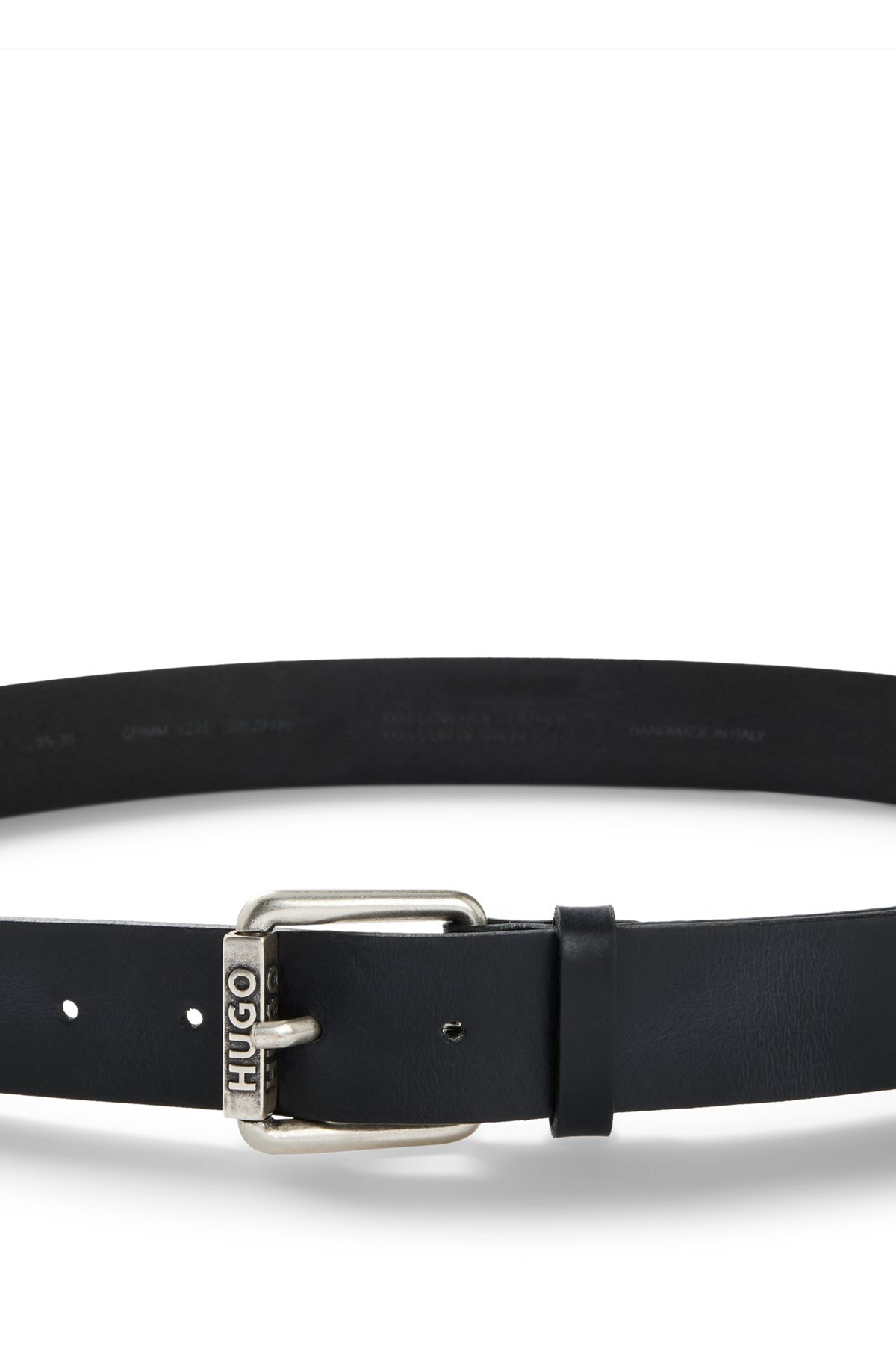 ITALIAN-LEATHER BELT WITH LOGO ROLLER BUCKLE - 4