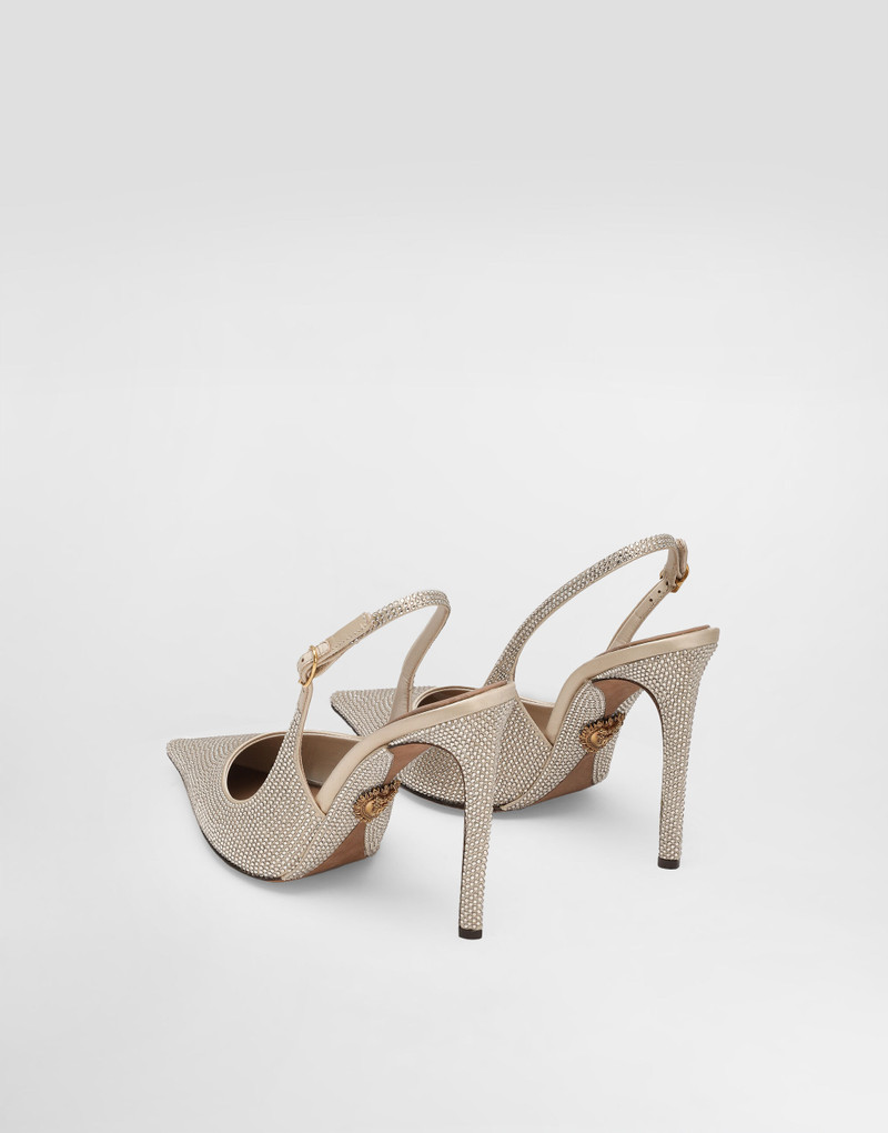 Dolce & Gabbana Devotion satin slingback with rhinestones outlook