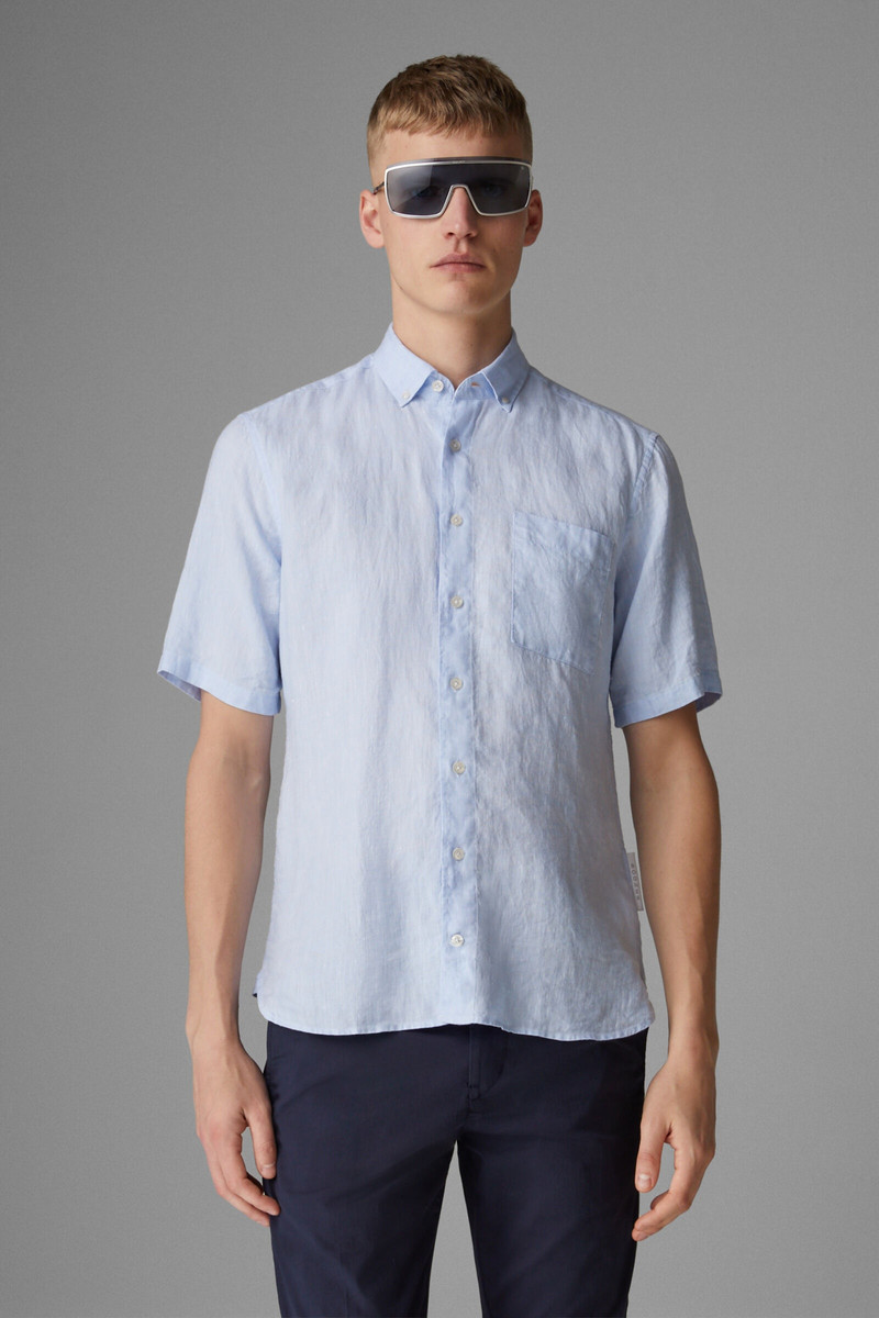 Lykos Short-sleeved linen shirt in Light blue 2