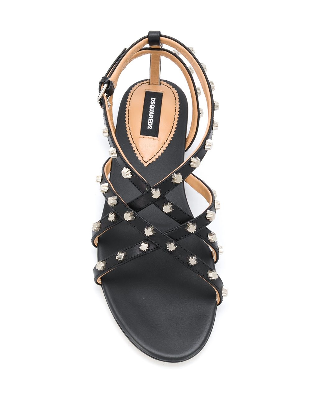 maple leaf studded flat sandals - 4