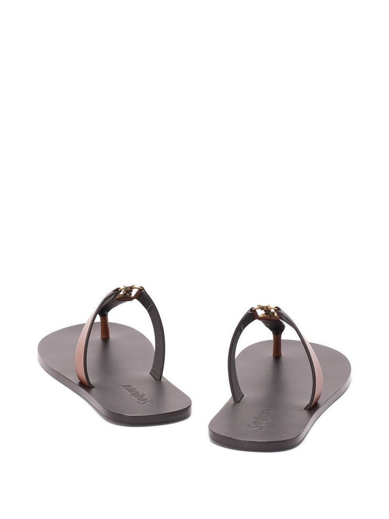 SAINT LAURENT Babylone logo leather sandals outlook