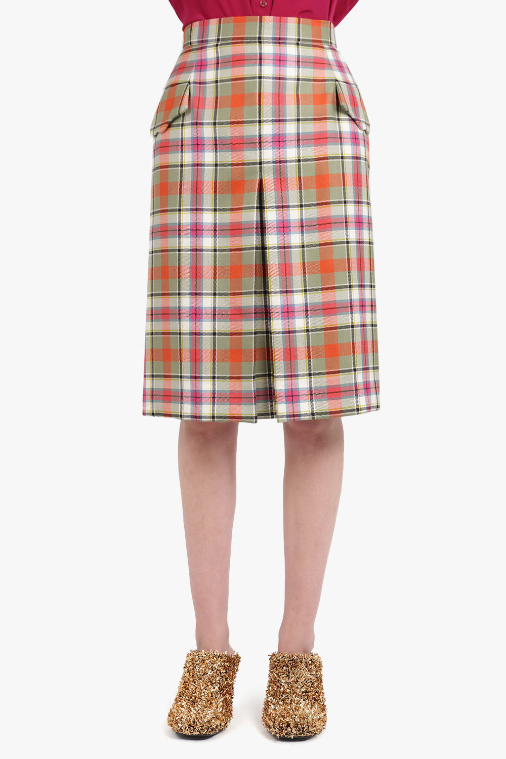WAISTCOAT TARTAN MIDI SKIRT | MULTI - 3