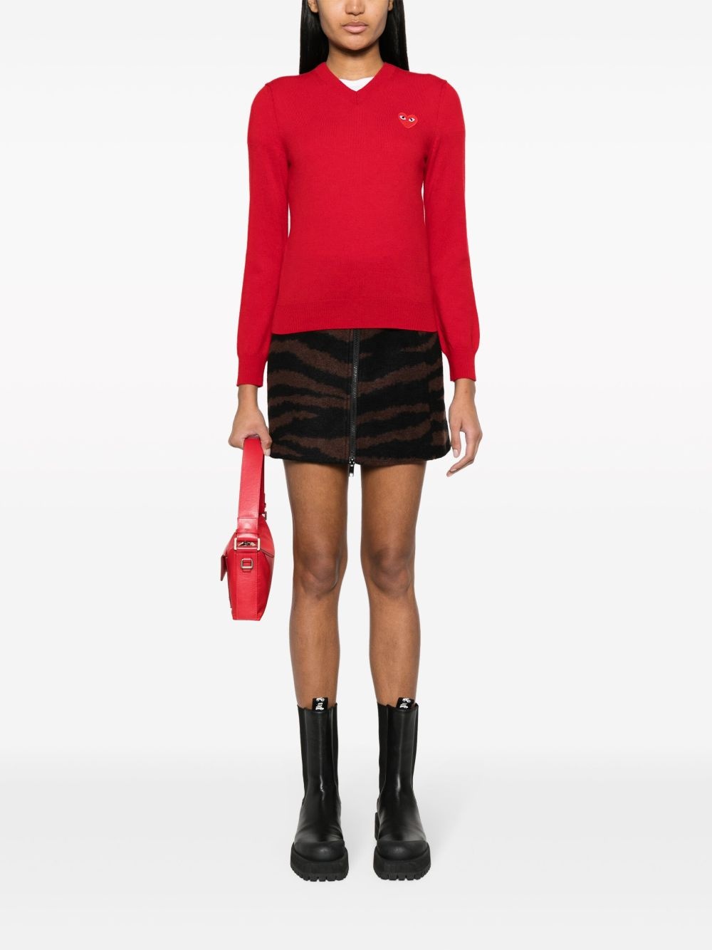heart logo wool jumper - 2