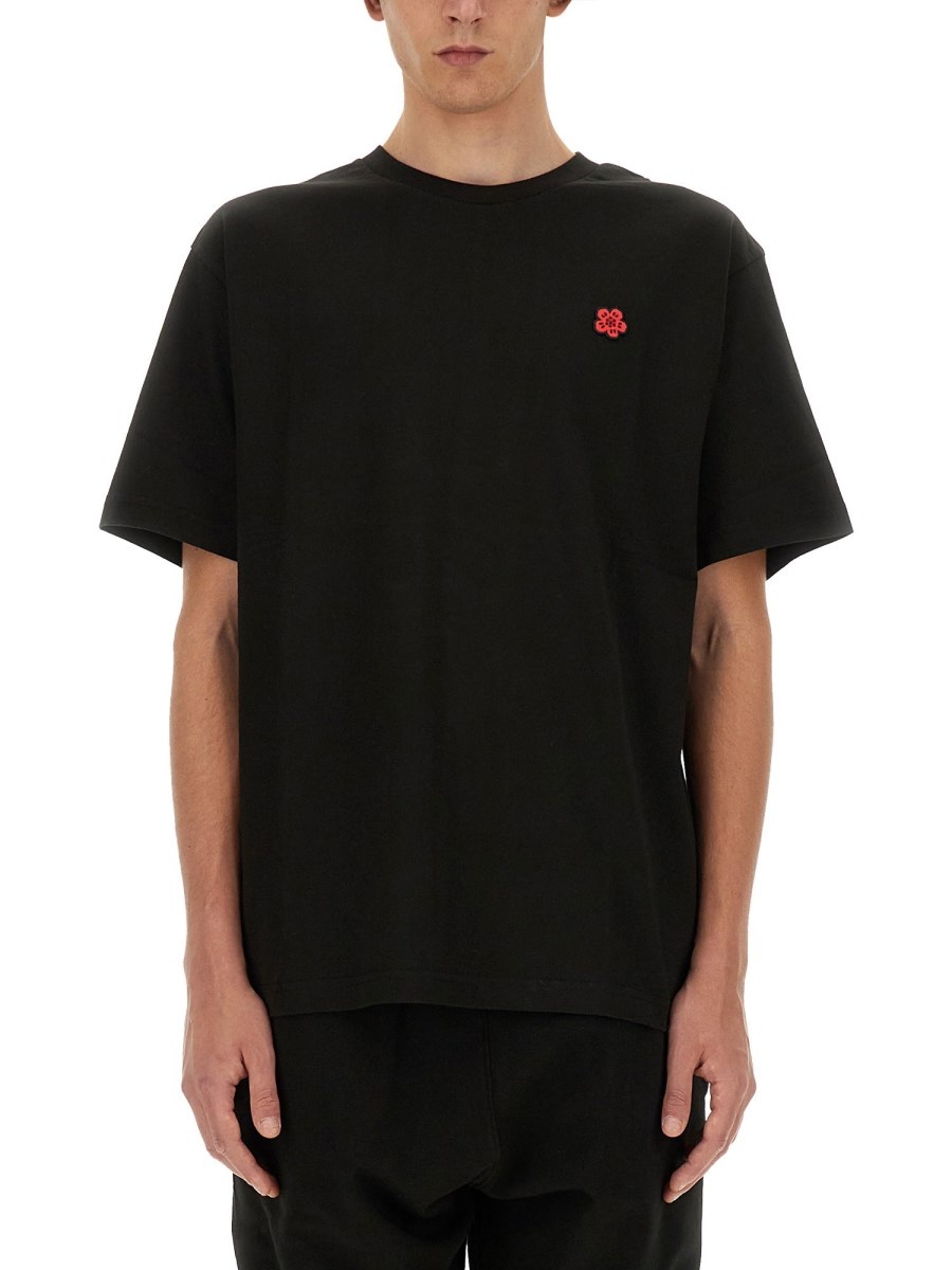 COTTON JERSEY T-SHIRT WITH LOGO PATCH - 1