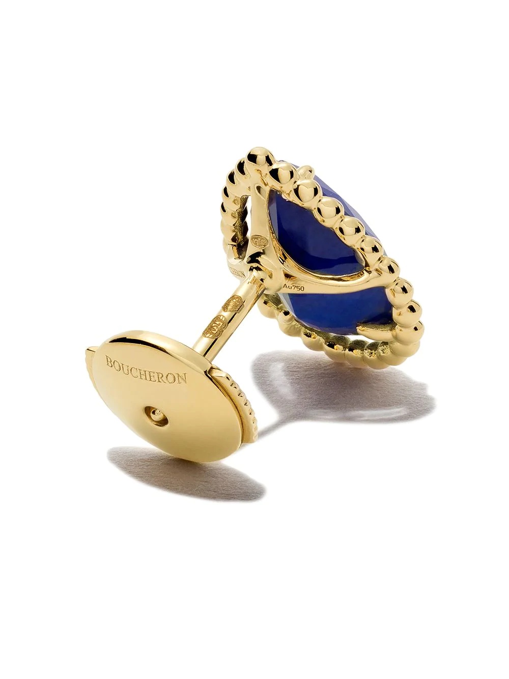 18kt yellow gold Serpent Bohème lapis lazuli S motif teardrop stud earrings - 4