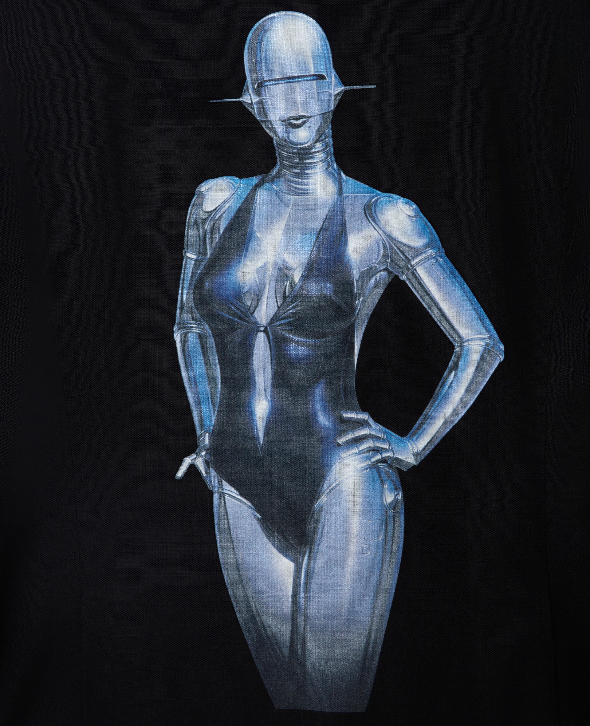 Sexy Robot Graphic Tuxedo-Lapel Blazer - 3