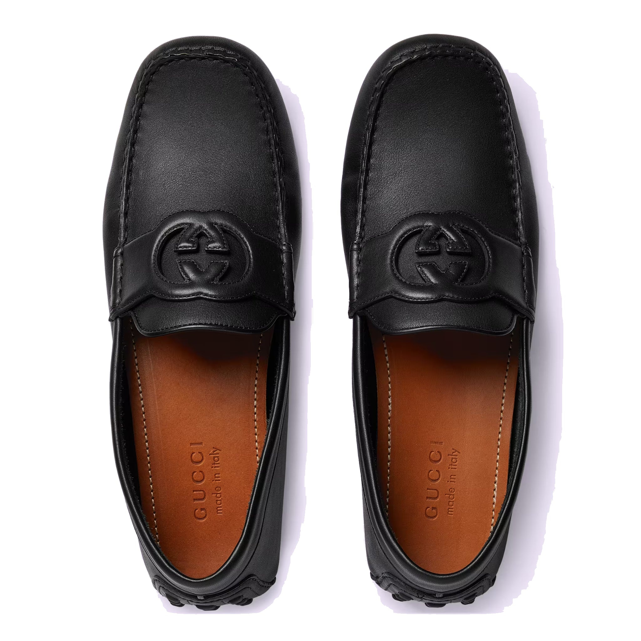 Gucci Leather Driver Shoes 'Black' 730148-1XH60-1000 - 3