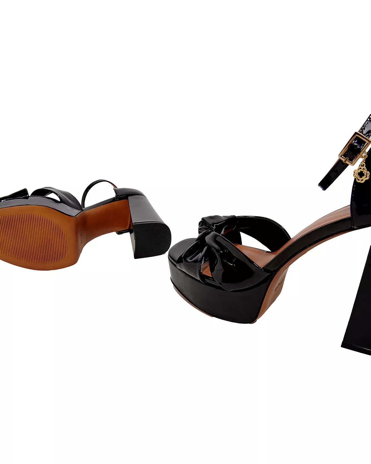 Women's Bow Accent Strap High Heel Platform Sandals - 6
