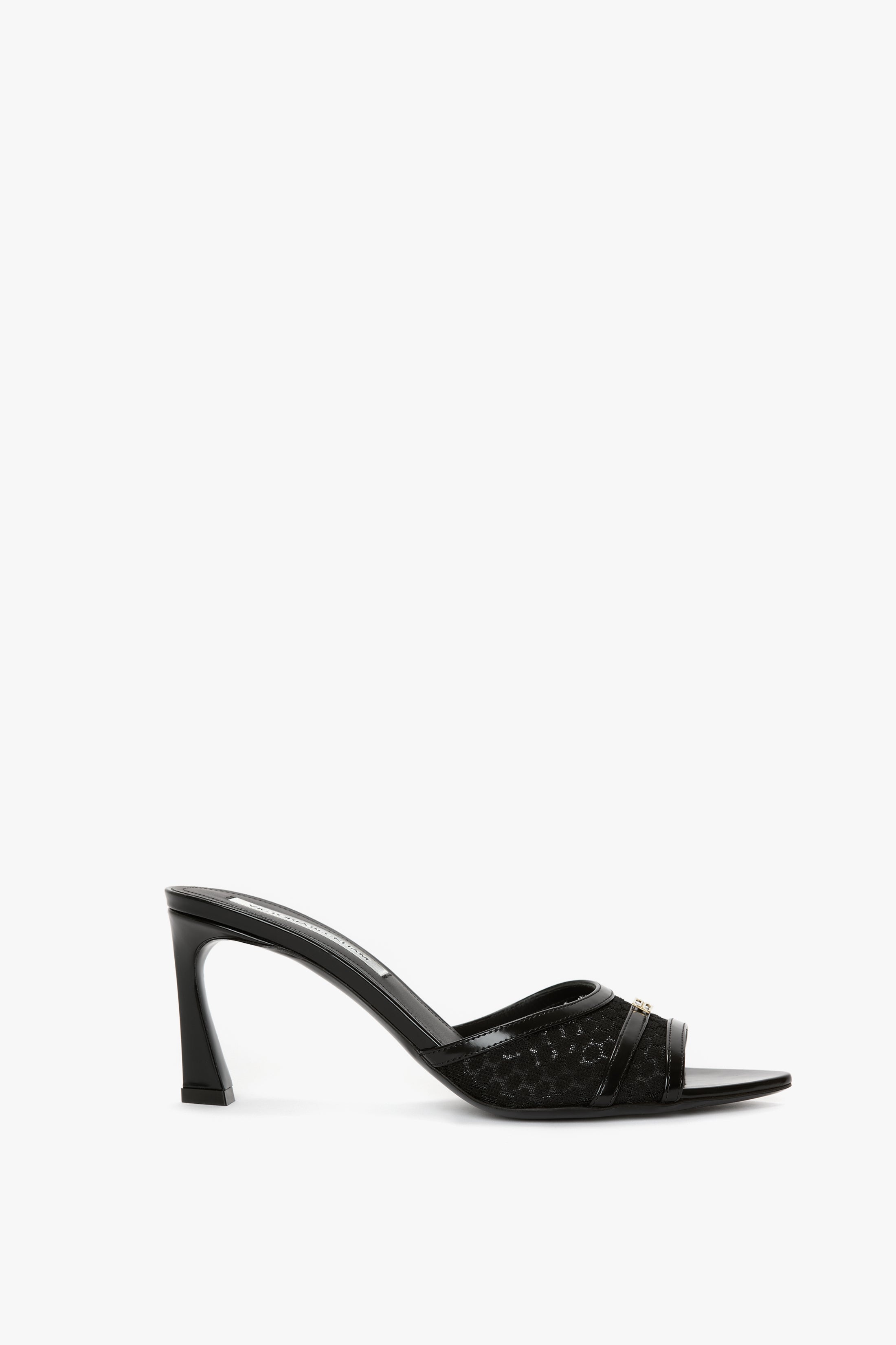 Mesh Open Toe Mule In Black - 1
