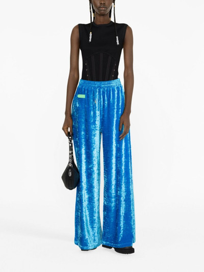 DSQUARED2 wide-leg velour palazzo pants outlook