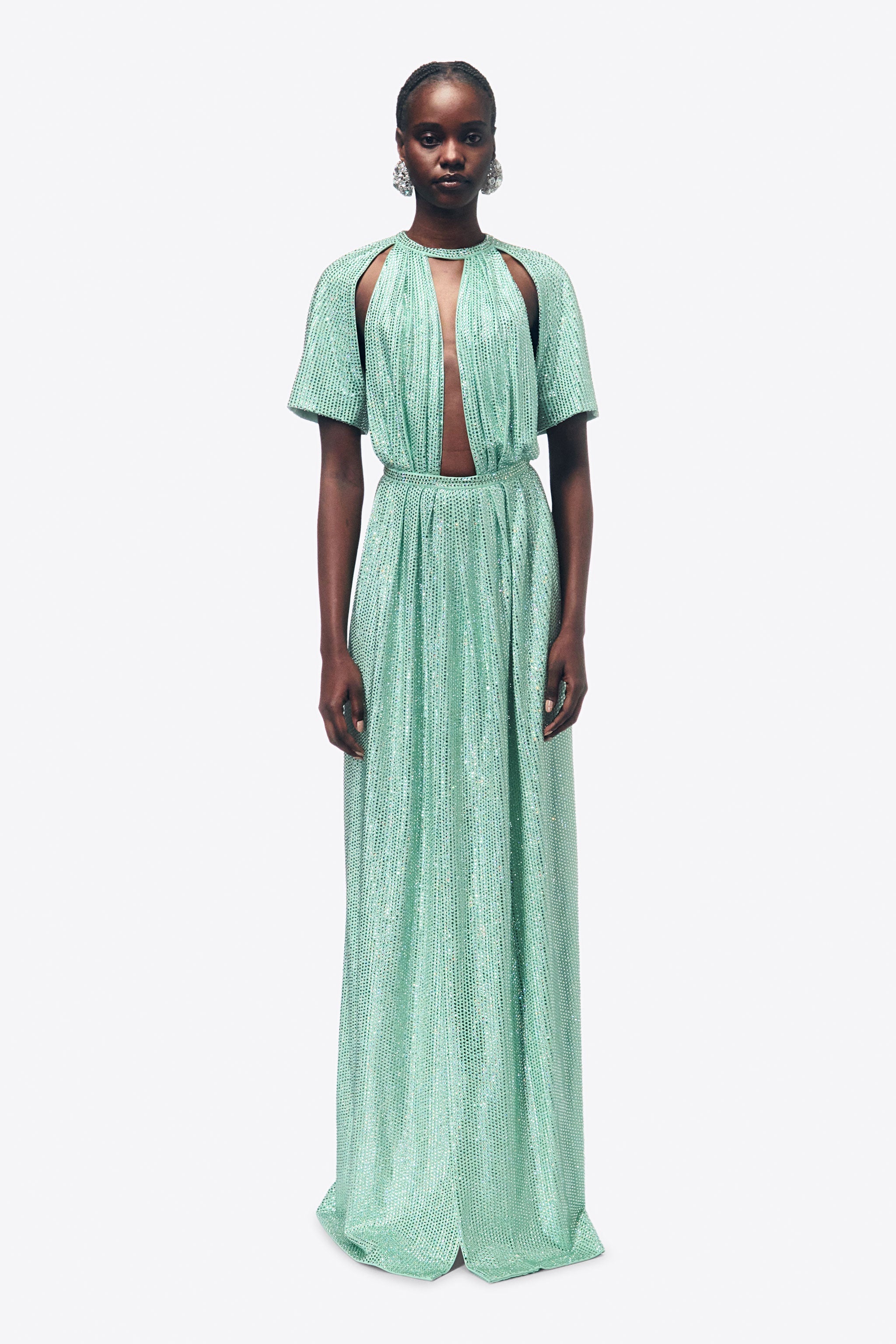 CRYTSAL EMBELLISHED T-SHIRT GOWN - 5