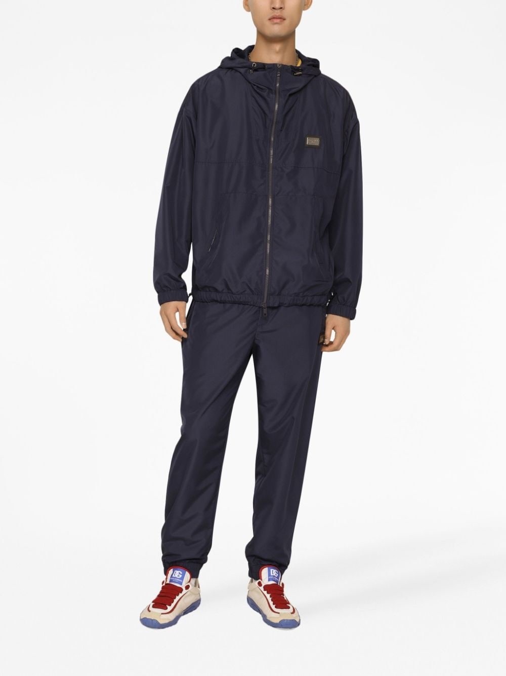 logo-plaque drawstring track pants - 3