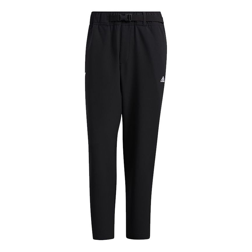 Men's adidas Wj Wv Reg Pnts Belt Solid Color Sports Pants/Trousers/Joggers Black H39279 - 1